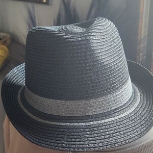 NWT Stylish Black and Gray Fedora Hat